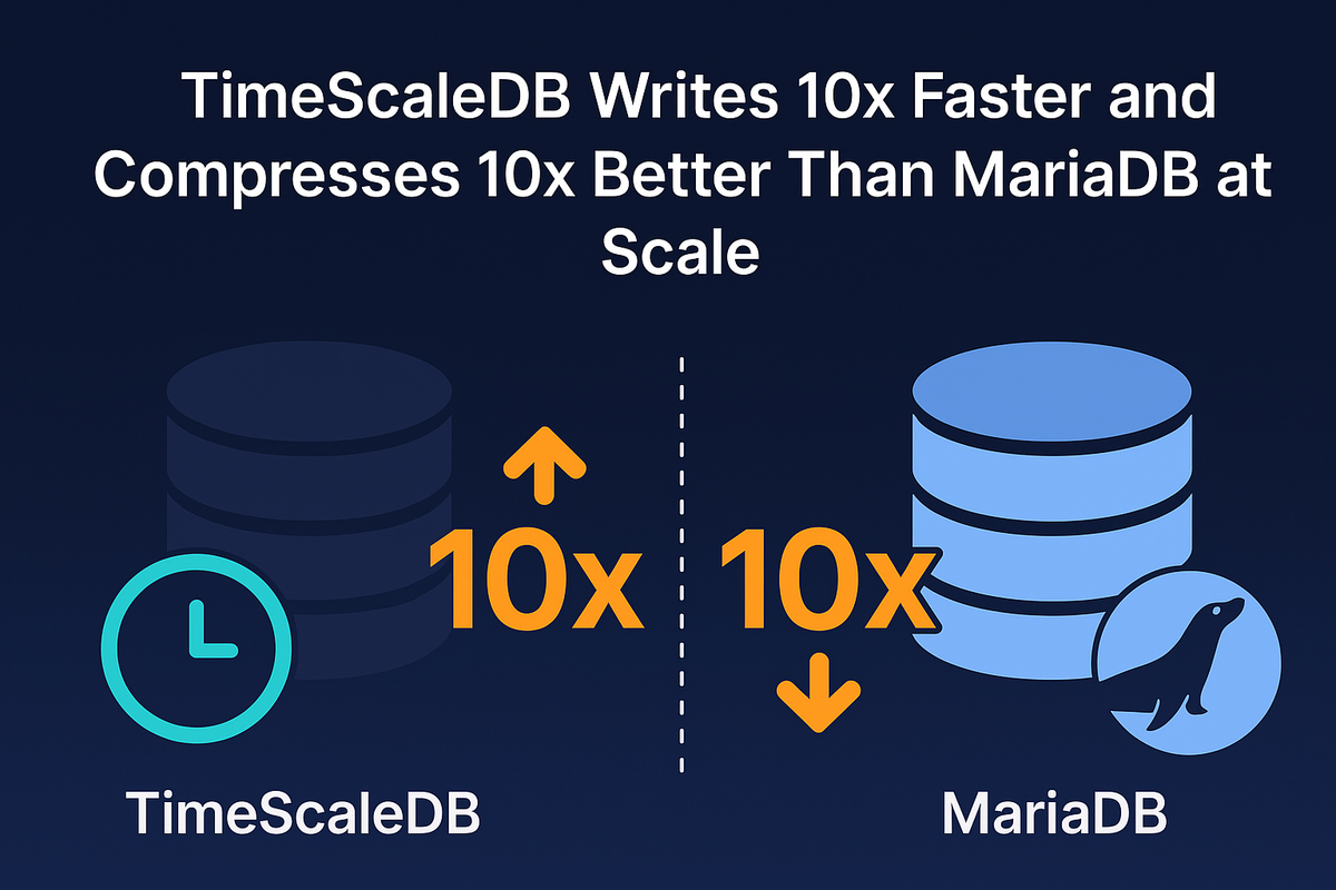 TimeScaleDB Writes 10x Faster and Compresses 10x Better Than MariaDB a